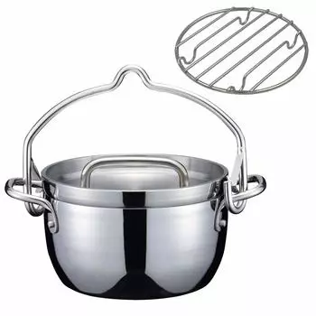 от TSBBQ Легкая трехслойная голландская духовка из нержавеющей стали 6 дюймов с зеркальной отделкой и нижним экраном [Сделано Tsubamesanjo] TSBBQ-011 серебряный