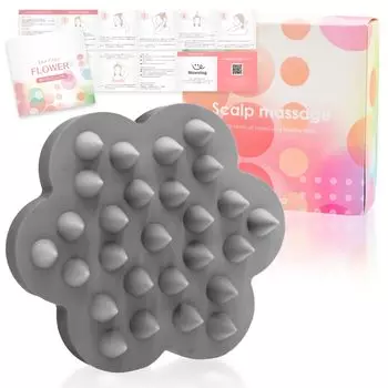 от волос Wawalag Flower Scalp Massage Shampoo Brush Scalp Brush Head Massage Scalp Brush Scalp Care Scalp Gift Birthday [Рекомендуемый диагност] (Серый)