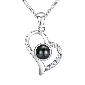 От всего сердца ювелирные изделия Память 100 языков Я люблю тебя проекционный камень ожерелье кулон, женский