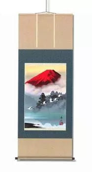 OTAART Traditional Wall Scroll Mt. Fuji Painting by Suzumura Shuzan