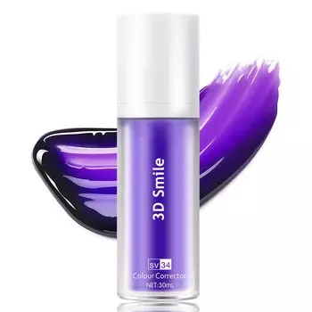 Отбеливающая зубная паста Gel V34 Color Corrector Whiten Teeth Instant Whitening Toothpaste 30g Ёмкость Домашнее отбеливание Самостоятельное отбеливание зубов Пожелтение
