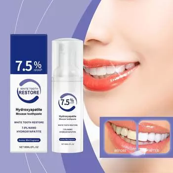 Отбеливающая зубная паста против кариеса. Безопасно уменьшает пятна и зубной камень. Освежает дыхание. Очищает зубы от кариеса. 60 мл One Size белый