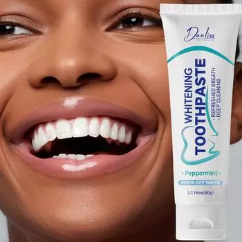 Отбеливающая зубная паста с мятой - очищает и осветляет зубы - освежает дыхание