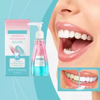 Отбеливающая зубная паста с ниацинамидом Глубоко очищает и защищает зубы Отбеливающая зубная паста для ухода за полостью рта. розовый