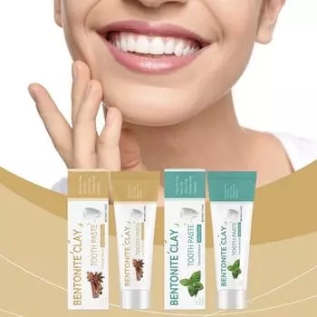 Отбеливающая зубная паста с вулканическим пеплом и бентонитом, отбеливающая зубная паста для удаления пятен, чтобы улучшить состояние желтых зубов One Size