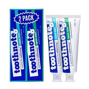 Отбеливающая зубная паста Toothnote Aqua Mint + Spear Mint набор из 2 предметов, 200г, 1 шт.