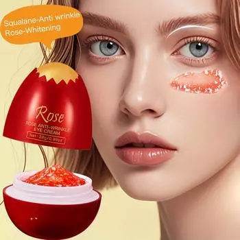 Отбеливающий и противоморщинный крем для глаз с розовым скваланом