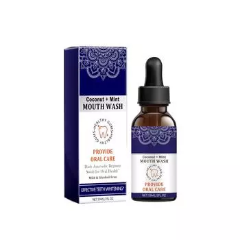 Отбеливающий концентрированный ополаскиватель для полости рта Очищающий ополаскиватель для полости рта Натуральное масло для полоскания рта для зубов и десен Свежее дыхание для большей уверенности 59 мл One Size белый