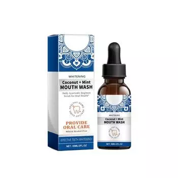 Отбеливающий концентрированный ополаскиватель для рта, ополаскиватель для полости рта, натуральное масло для полоскания рта для зубов и десен, свежее дыхание для большей уверенности, 59 мл белый