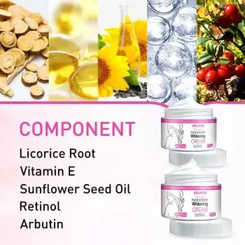 Отбеливающий крем для лица и тела, отбеливающий крем для тела, отбеливающий крем для женщин, отбеливающий крем для тела, ног, коленей, подмышек, 30 мл One Size