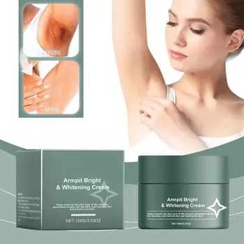 Отбеливающий крем для подмышек от темных пятен и отбеливает кожу подмышек. Глубоко питает и содержит нежные ингредиенты зелёный