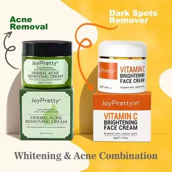 Отбеливающий крем для сужения пор, набор для ухода за кожей, осветляющий крем с витамином С и питательный крем с центеллой азиатской, набор для ухода за кожей лица Set оранжевый