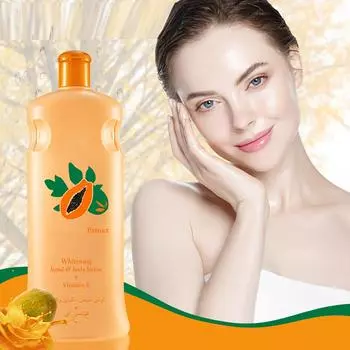 Отбеливающий лосьон для тела «Папайя», увлажняющий осветляющий лосьон для тела, лосьон для тела против сухости, 600 мл белый