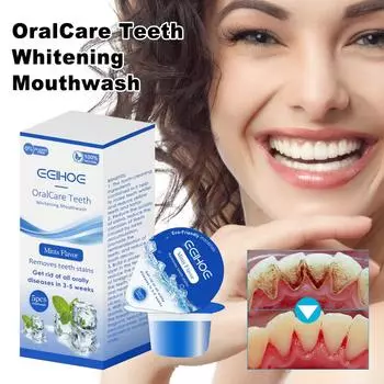 Отбеливающий ополаскиватель для полости рта, Глубокая очистка полости рта от запаха, Зубных пятен, Уход за полостью рта, Ополаскиватель для полости рта с эффектом свежего дыхания 5pcs