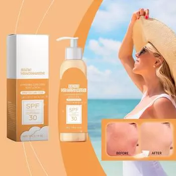 Отбеливающий солнцезащитный лосьон для тела УФ-излучение Мягкий увлажняющий легкий освежающий ниацинамид Ингредиенты