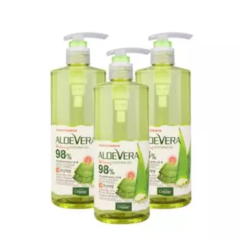 Отбеливающий успокаивающий гель Organia Aloe Vera 98%, 400 г, 3 шт.