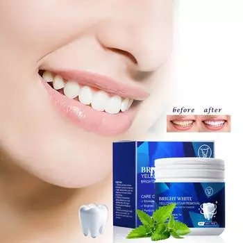 Отбеливающий зубной порошок, удаляющий желтизну и пятна, уменьшающий эрозию эмали, сохраняющий свежесть 50 г One Size белый