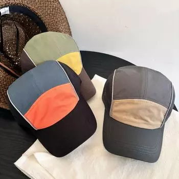 Отдел цвета, быстросохнущая кепка из пяти частей, подходящая по цвету, женская летняя универсальная кепка с солнцезащитным фактором, ретро-кроссовка, повседневная бейсболка, модный бренд M56-58cm