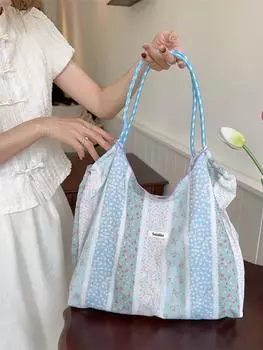Отдел досуга с принтом Милая сумка-тоут через плечо Студенческая сумка-тоут большой вместимости Сумка-тоут для поездок на работу и обратно