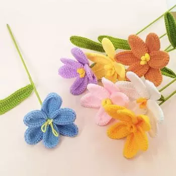 Отдельная готовая пряжа Цветочный крючок Плетение цветущих веток тюльпанов Теплый и согревающий рождественский подарок Готовый букет