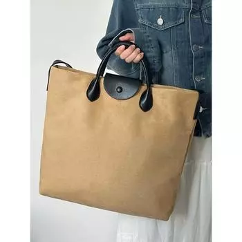 Отдел нишевой матовой замшевой сумки для женщин, новая ретро-сумка большой вместимости для поездок на работу, сумка-мессенджер на одно плечо хаки