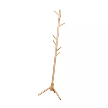 Отдельно стоящая деревянная вешалка для одежды для прихожей дома с несколькими крючками Dark Brown