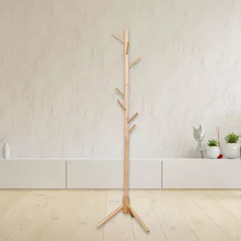 Отдельно стоящая деревянная вешалка для пальто и шляп в прихожей дома Wood