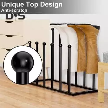 Отдельно стоящая стойка для обуви и ботинок. Прочная металлическая конструкция, устойчивая к ржавчине, простая установка. Органайзер для обуви и ботинок. чёрный