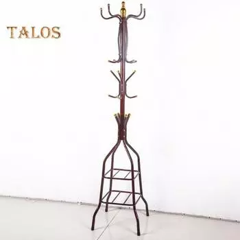 Отдельно стоящая вешалка для одежды, простая установка, органайзер для прихожей, прочная металлическая вешалка для одежды с несколькими крючками вино красного