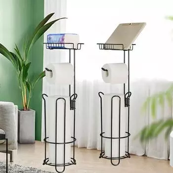 Отдельно стоящий держатель для рулонов бумаги с приподнятым основанием для ванной комнаты белый