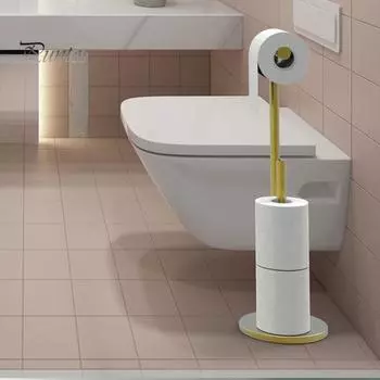 Отдельно стоящий держатель для туалетной бумаги с нескользящей устойчивой основой, простая сборка, вместительная подставка для рулонов туалетной бумаги в ванной комнате серебряный