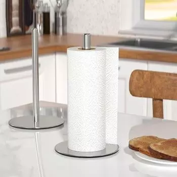 Отдельно стоящий серебряный держатель для бумажных полотенец, органайзер для бумаги из нержавеющей стали премиум-класса, классический модный диспенсер для кухонных рулонов S