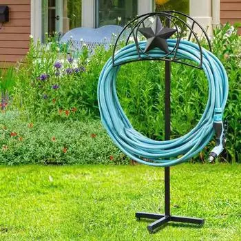 Отдельно стоящий сверхмощный держатель для садового шланга, вешалка для водяного шланга, катушка для шланга, уличная съемная металлическая подставка для шланга C