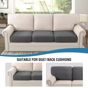 Отдельные подушки с эластичным дном, водонепроницаемые чехлы для стульев, чехлы для подушек на сиденья дивана из плюшевого флиса с высокой эластичностью 1-Seater серый