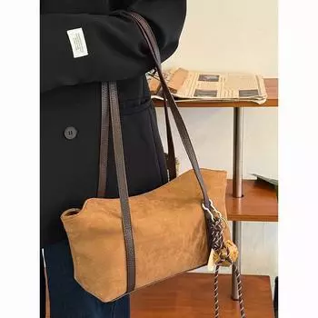 Отдел ретро матовой замши сумка-подушка подмышку женская новинка 2024 года осень-зима высококачественная сумка через плечо