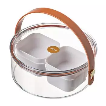 Отделение для фруктовой тарелки с прозрачной ручкой-крышкой Большая вместимость Легко чистящийся контейнер для хранения закусок