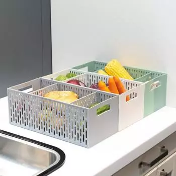 Отделение для хранения вещей с ручкой, аккуратно расположенная сливная корзина с отделениями для фруктов для кухни белый