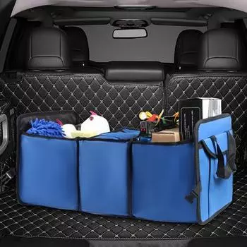 Отделения для сумки в багажнике 3 разделенных больших кармана с несколькими карманами Складная емкость Эффективное хранение B чёрный