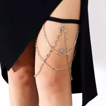 Отделка для ног, модная именная подвеска-паук из сплава, многослойная цепочка, тонкая эластичная веревка, цепочка для ног.
