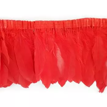 Отделка из гусиных перьев, 2 ярда крашеных лент из гусиных перьев/бахрома 15-20 см, пояс из гусиных перьев, декоративный элемент своими руками красный