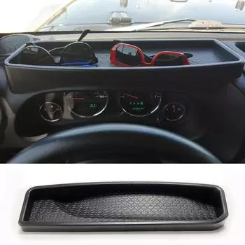 Отделка лотка для хранения на передней панели автомобиля для Jeep Wrangler JK 2011-2017 Аксессуары для хранения в автомобиле чёрный