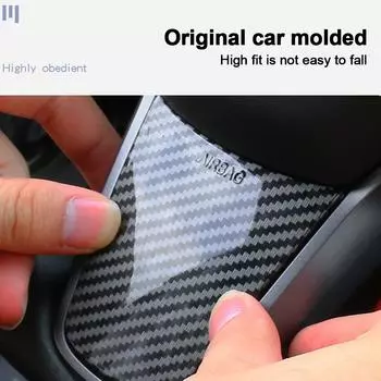 Отделка рулевого колеса автомобиля для Tesla Model 3 Model Y Auto ABS Carbon Fibre Patch Decoration Interior Modified Auto Accessories белый