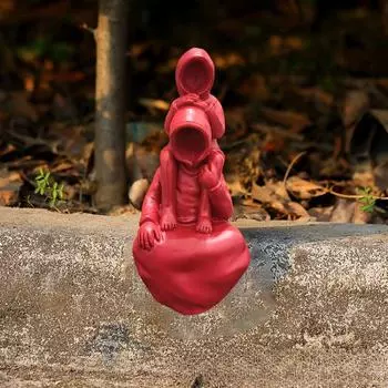 Отец и сын Черный человек мастерство садовое уличное украшение чёрный