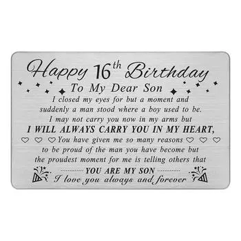 Отец Мать Сын С Днем Рождения Гравировка Держатель для денег Подарки Из Нержавеющей Стали Портативный Выгравированный Вставка Карты Ремесла Вечеринка type 6