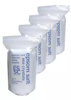 Отечественная соль Эпсома Производитель косметики Эпсома Соль для ванн без запаха Мерная ложка в комплекте Изготовлено на нашей собственной косметической фабрике 14 лет белый