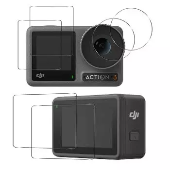 отечественного стекла Asahi, совместимого с DJI OSMO Action 3, листы стеклянной пленки для основного экрана, 2 листа для дополнительной защитной пленки для светодиодов DJI OSMO Action 3