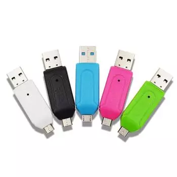 OTG 2 в 1 USB-адаптер для чтения карт памяти Универсальный Micro USB TF SD-кардридер Флэш-накопитель Смарт-устройство для чтения карт памяти 1