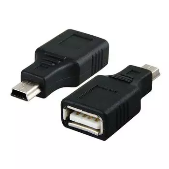 OTG USB A гнездо на микро-USB мини-адаптер зарядного устройства, 5-контактный, черный, 1 шт.