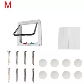 Откидная дверь для собак и кошек, товары для маленьких домашних животных с 4-сторонним замком, защитная откидная дверь, защитные ворота для кошек и щенков, АБС-пластик для собак, кошек, котят M and White