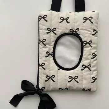 Откидная крышка с бантом для салфеток, чехол для влажных салфеток, сумка для подвешивания в машину, переносной держатель для бумаги, чехол для хранения салфеток, домашний декор 17.5X26CM